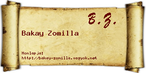 Bakay Zomilla névjegykártya